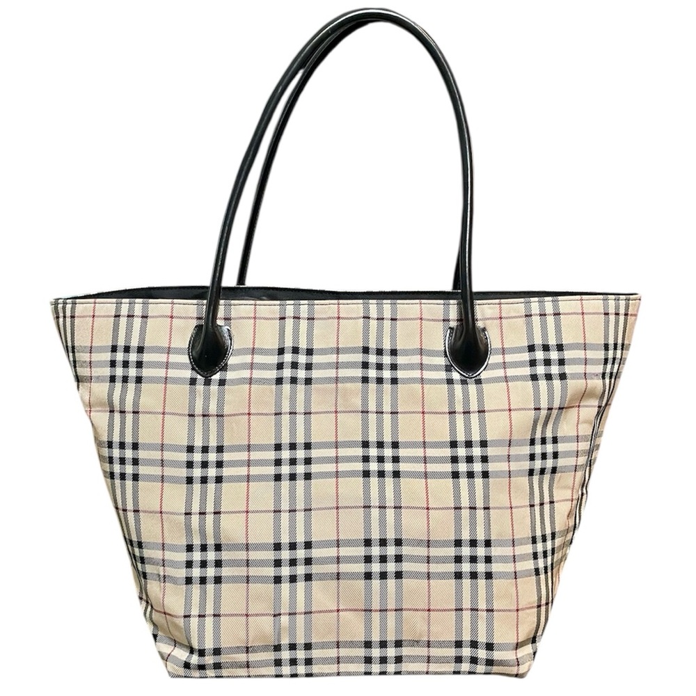 Burberry Blue Label Novacheck Plaid Full-Zip Nylon Oversized Tote Weekender Bag